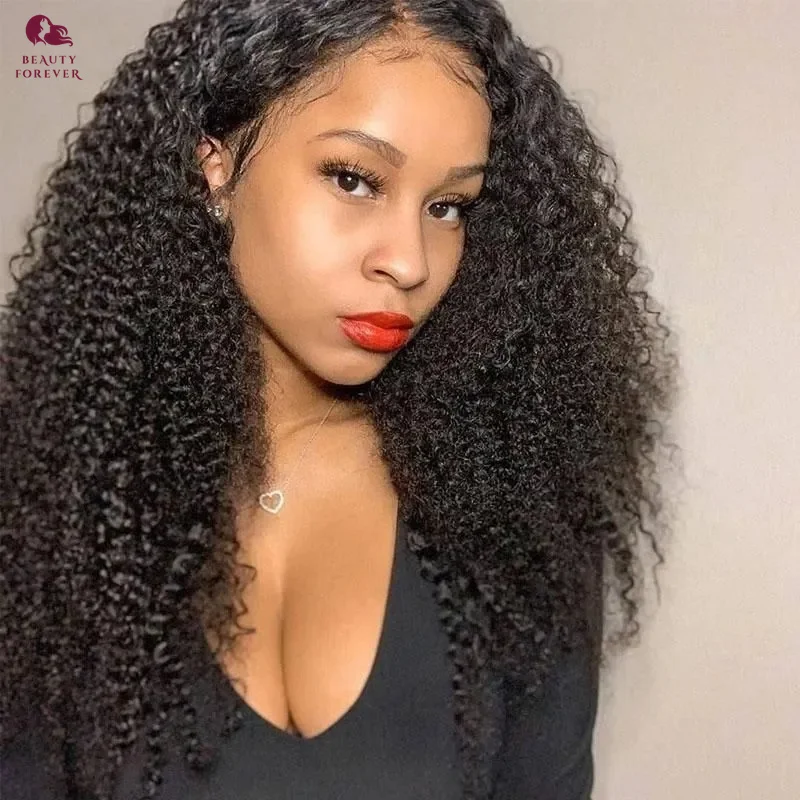 

Beauty Forever Mongolian kinky curly Human Hair Bundles With Closure 4*4 Free Part Unprocessed Human Hair Bundles With Closure