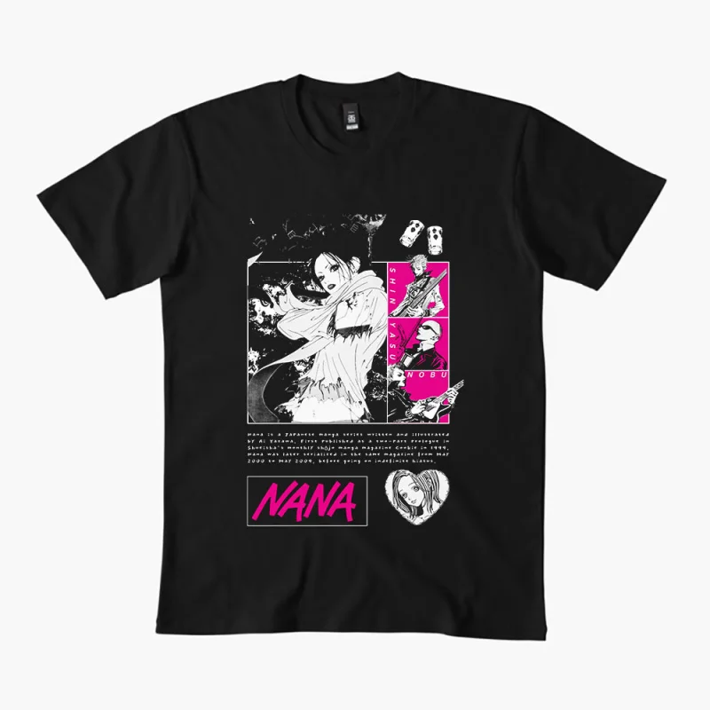 

Nana Osaki 0330 The Black Stones Punk Band Manga Gift T shirt Large size Tops Anime Girl Graphic Print Y2k Clothes Cartoon Tee