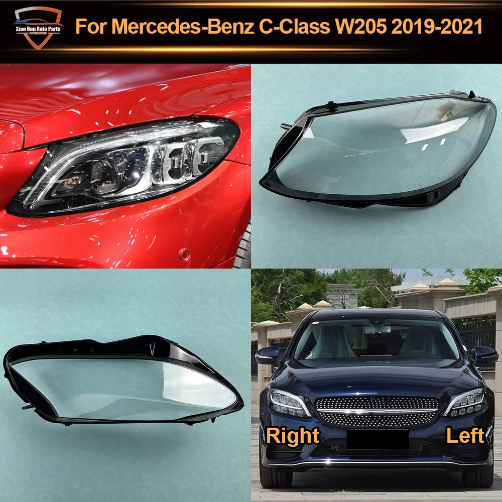 

Car Front Headlight Lens Cover Auto Case Headlamp Lampshade For Mercedes-Benz C-Class W205 C180 C260L C280 C300 2019 2020 2021