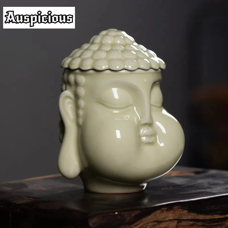 290ml Longquan Celadon Buddha Porcelain Coffee Mug Kitchen Cup Afternoon Tea Mug Household Office Water Cup Teaware Ornaments