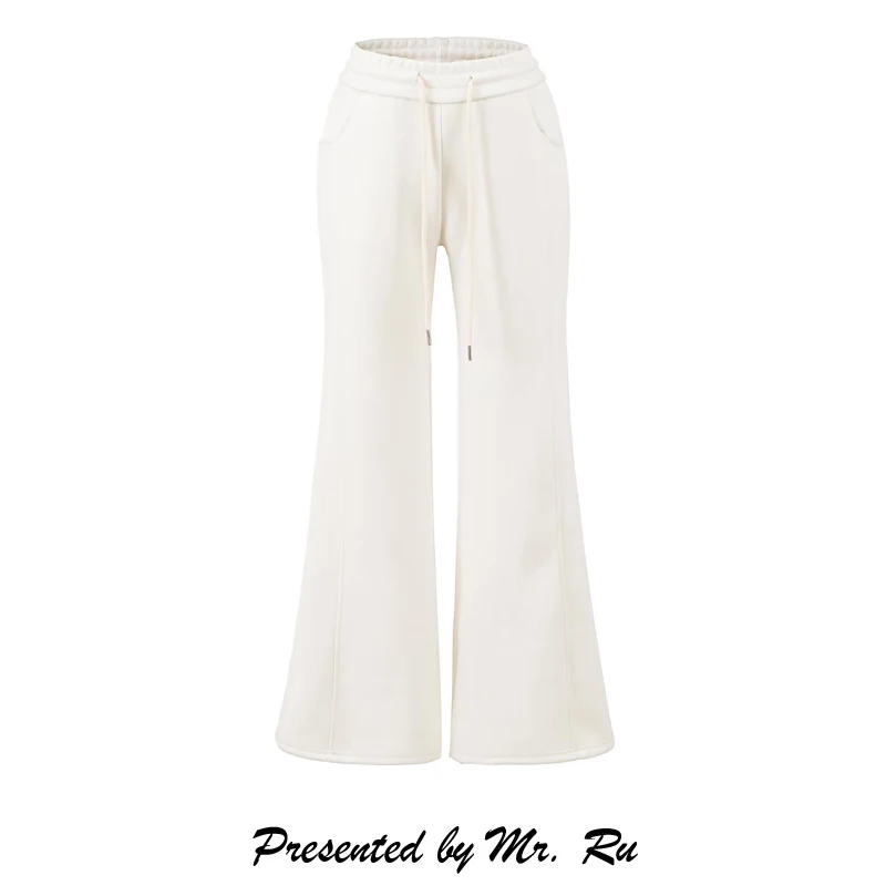 

Брюки-клеш из ацетатной шерсти для похудения, повседневные, с разрезами, удлиняющие ноги, винтажные, для молодых девушек