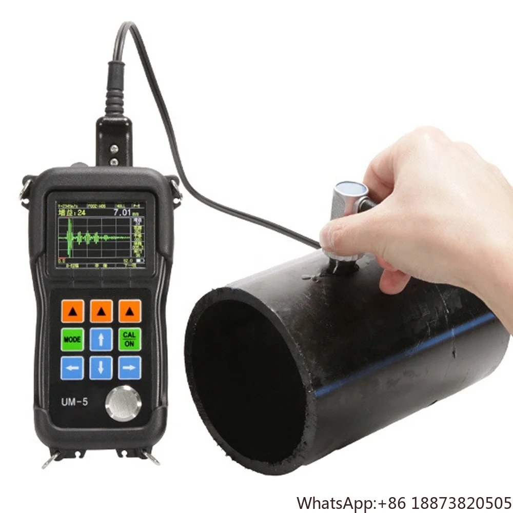 

Portable UM-5 Ultrasonic Thickness Gauge Steel PVC Glass Metal and Nonmetal Thickness tester meter Range 0.5-508mm A Scan B Scan