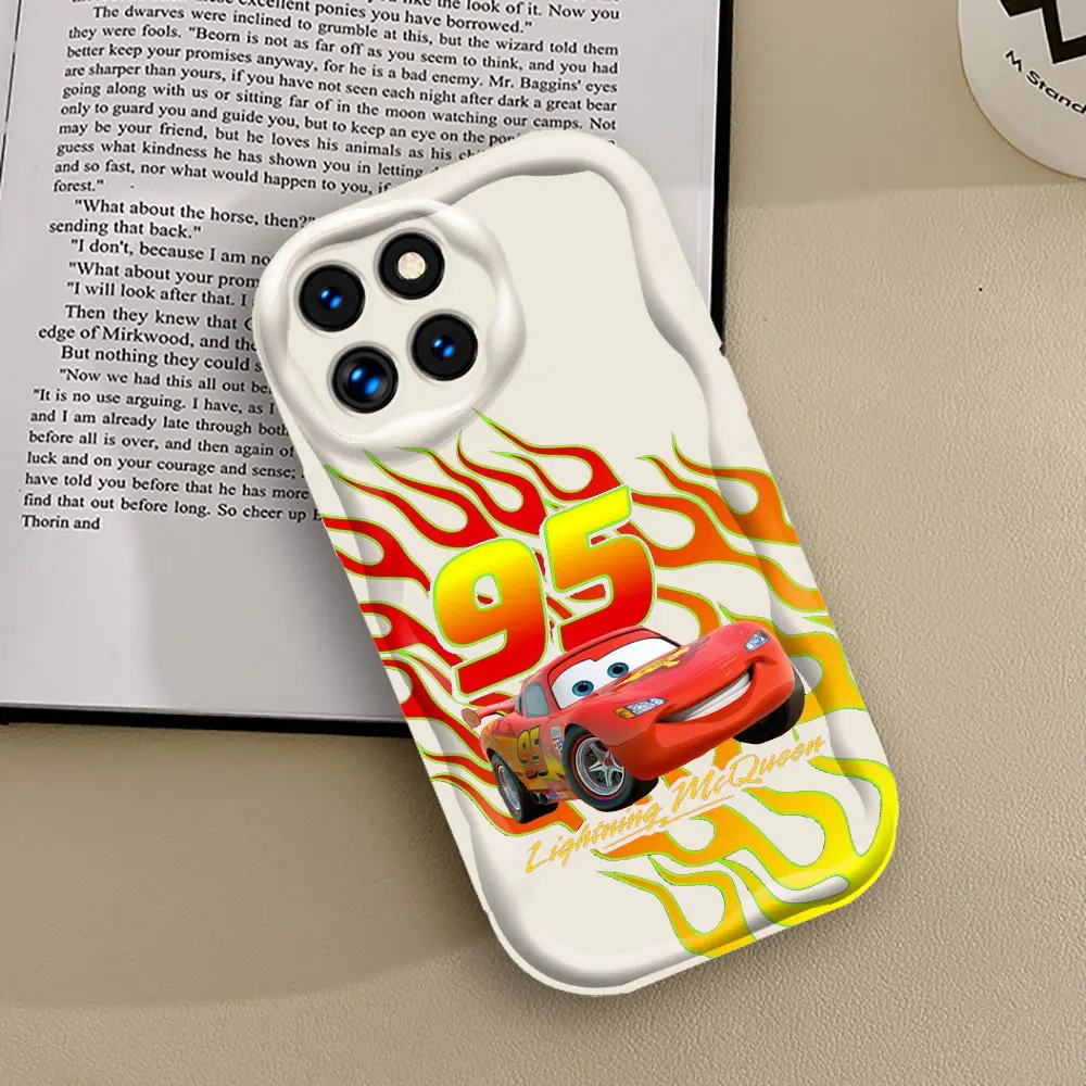 Disney Cars Lightning McQueen Phone Case For Xiaomi Mi 14 12 11 Poco X6 X5 X4 X3 M6 M4 M3 F4 F3 Pro GT Nfc Lite 5G 3D Wave Cover