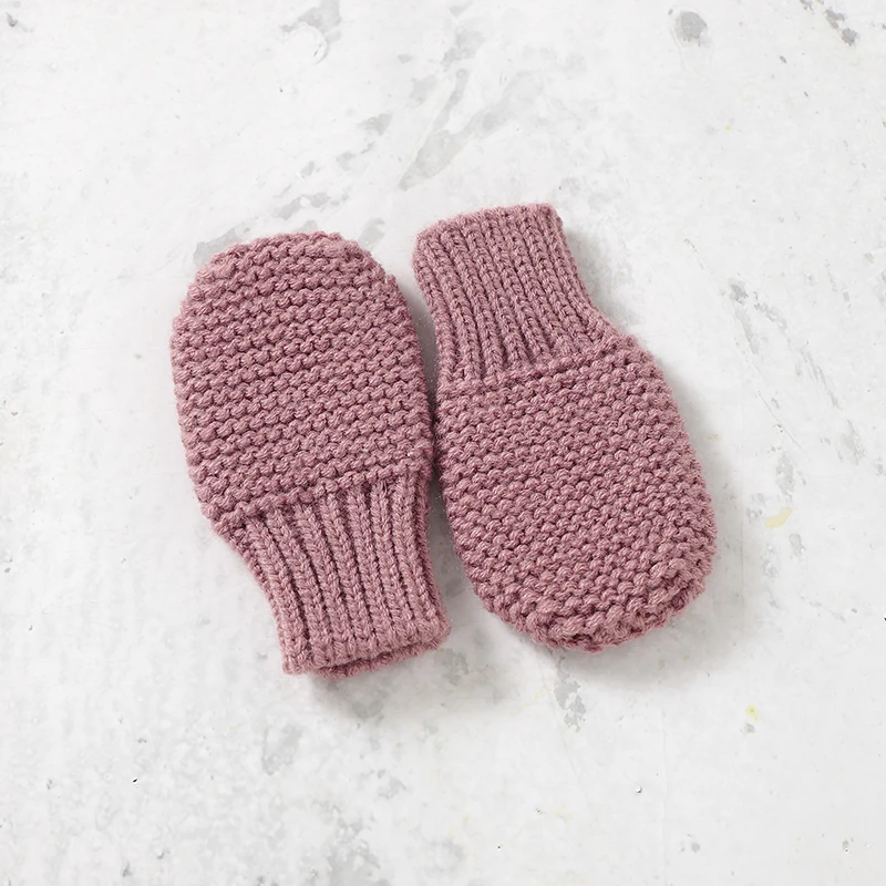 Baby Shoes +Gloves Set Knit Newborn Boy Girl Boots +Mitten 0-18M Toddler Infant Clothes Accessory Cute Solid Color 2PC Handmade