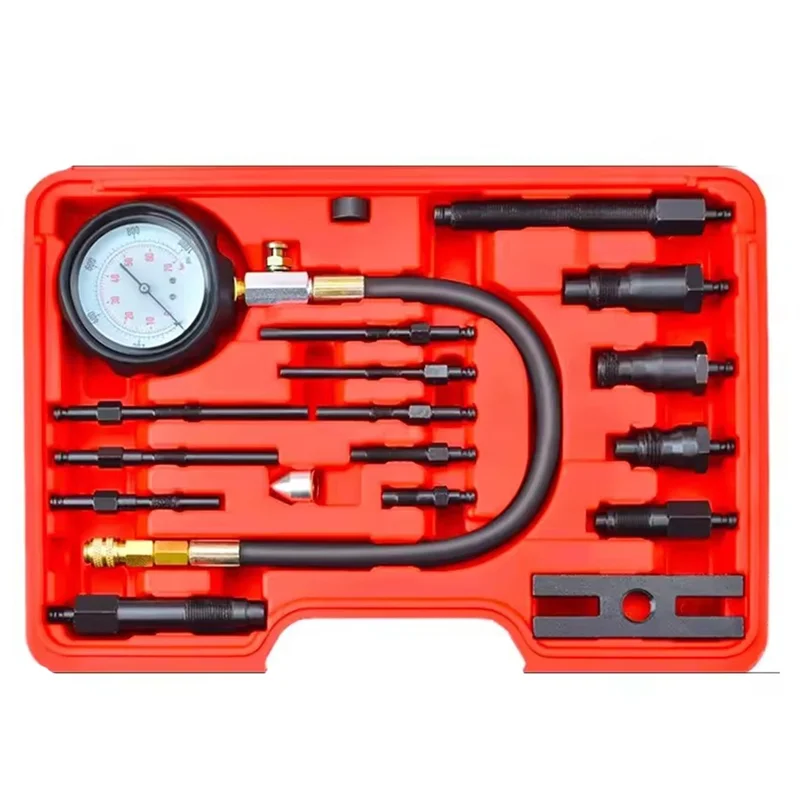

TU15B Cylinder Gauge Full Range Diesel Engine Compression Tester Professional Pressure Detection Tool Kit Test Set