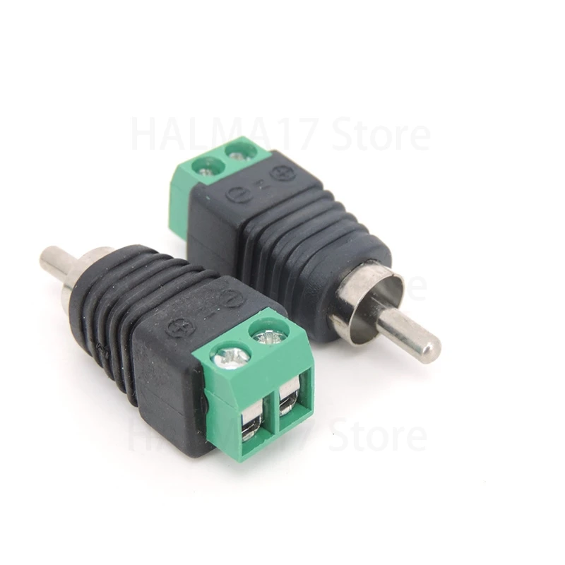 5 Stks/partij Cctv Phono Rca Mannelijke Plug Naar Av Terminal Connector Video Av Luidsprekerkabel Naar Audio Mannelijke Rca Connector Adapter J17