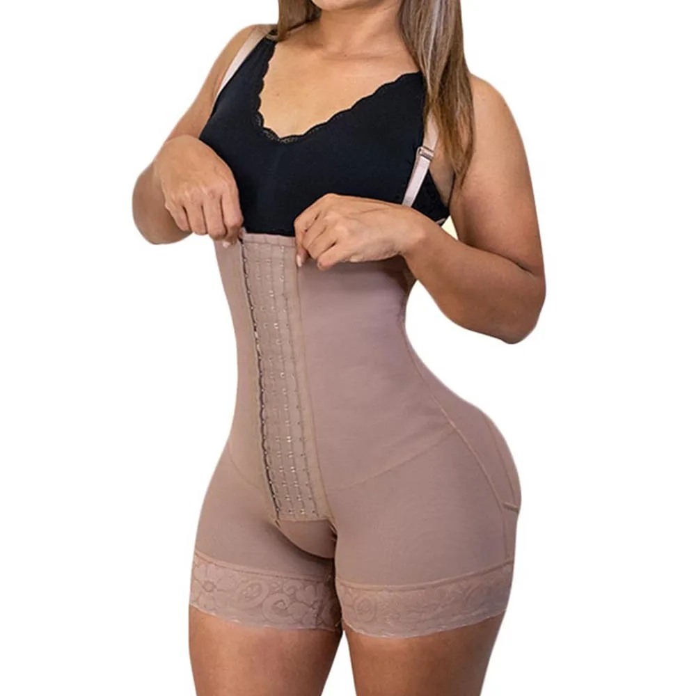 

Shapewear Women Waist TrainerShort Girdle 4 Lines High Compression Fajas Colombianas Post Surgery Clasps Butt Lifter Straps