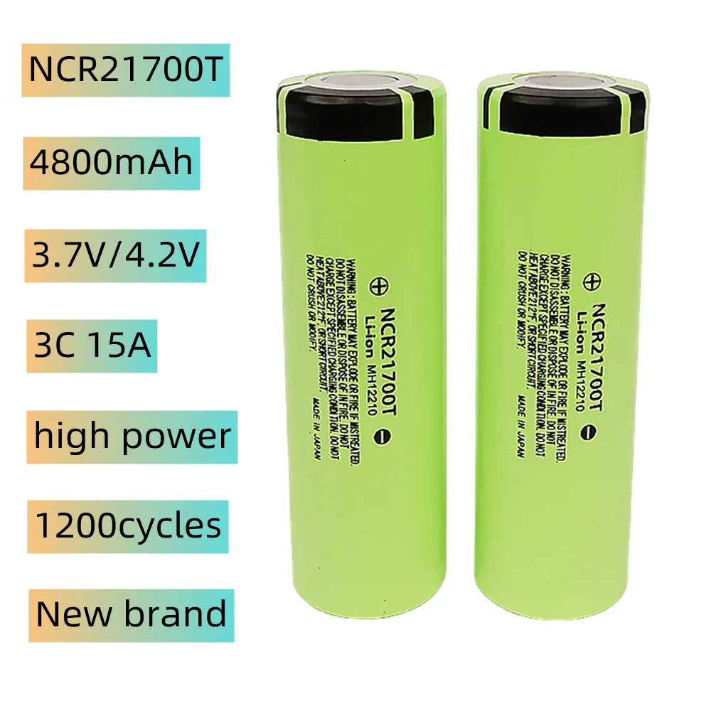 

New Original brand battery 21700 NCR21700T 3.7V 4800mAh 3C 15A Rechargeable lithium Li-ion batteries for Electric vehicle