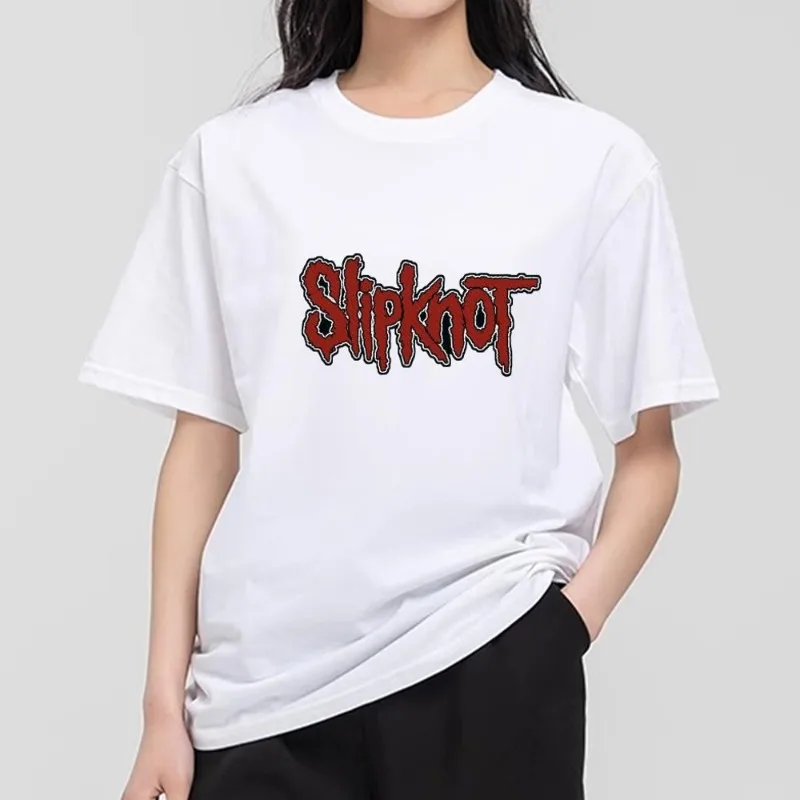 S-Slipknot Band T Shirt Women Couple Combination Clothes Short Sleeve Collar Fashion T-shirt Man Cotton