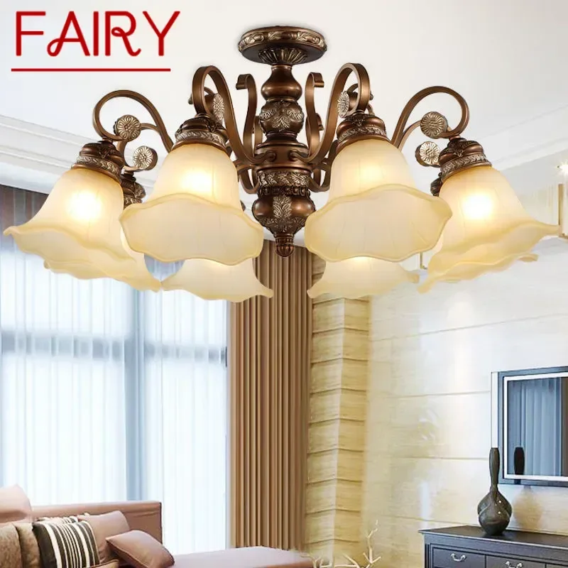 FAIRY European Luxury Living Room Pendent Lamp American Retro Restaurant Bedroom Villa Hotel Clothing Store Cafe Chandelier