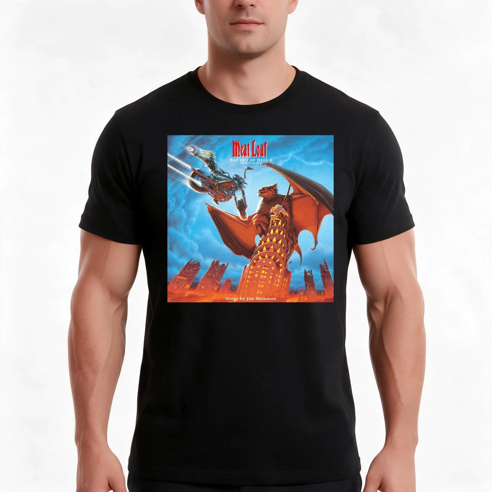 Loaf Bat Back into Hell 2022 T-Shirt Summer Casual Cotton Tee Oversized Streetwear Tops Vintage Graphic Print 100% Cotton
