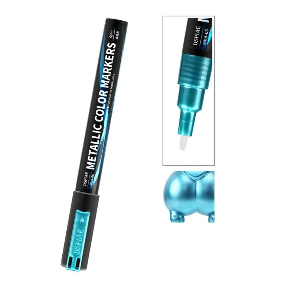 DIY Metallic Paint Markers Hobby Water-based Metallic Glitter Markers Soft Head Dual-tips Model Paint Tool Art Crafts