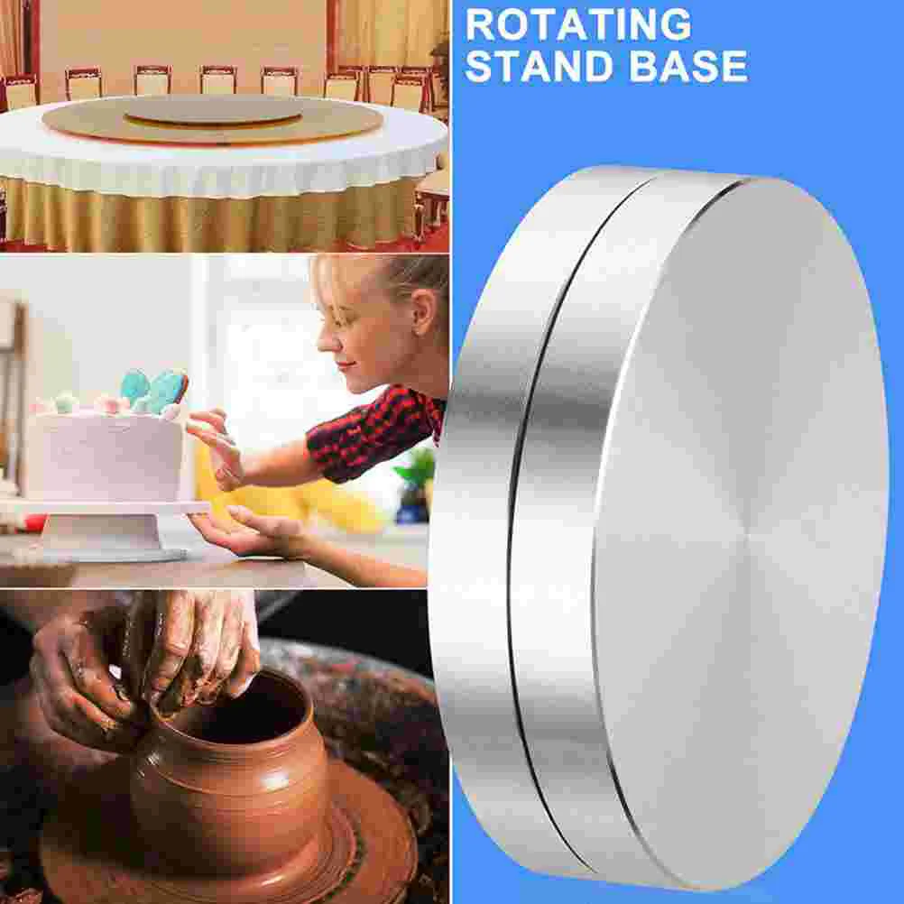 3 Pcs Dining Table Aluminum Turntable Rotating Cake Stand Base Plate Bearing Round Trays Bearings Axle Baking