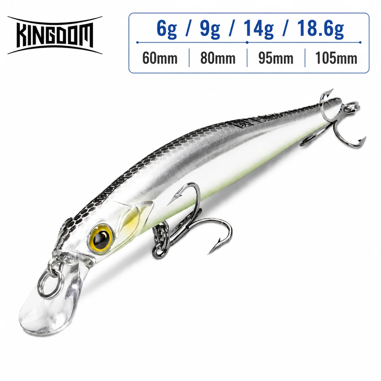 Image of Kingdom Sinking Minnow Angelköder 6g 9g 14g 18,6g Jerkbaits ​ ​ Lebensechte Action-Wobbler Hartköder für Wolfsbarsch-Angelausrüstung