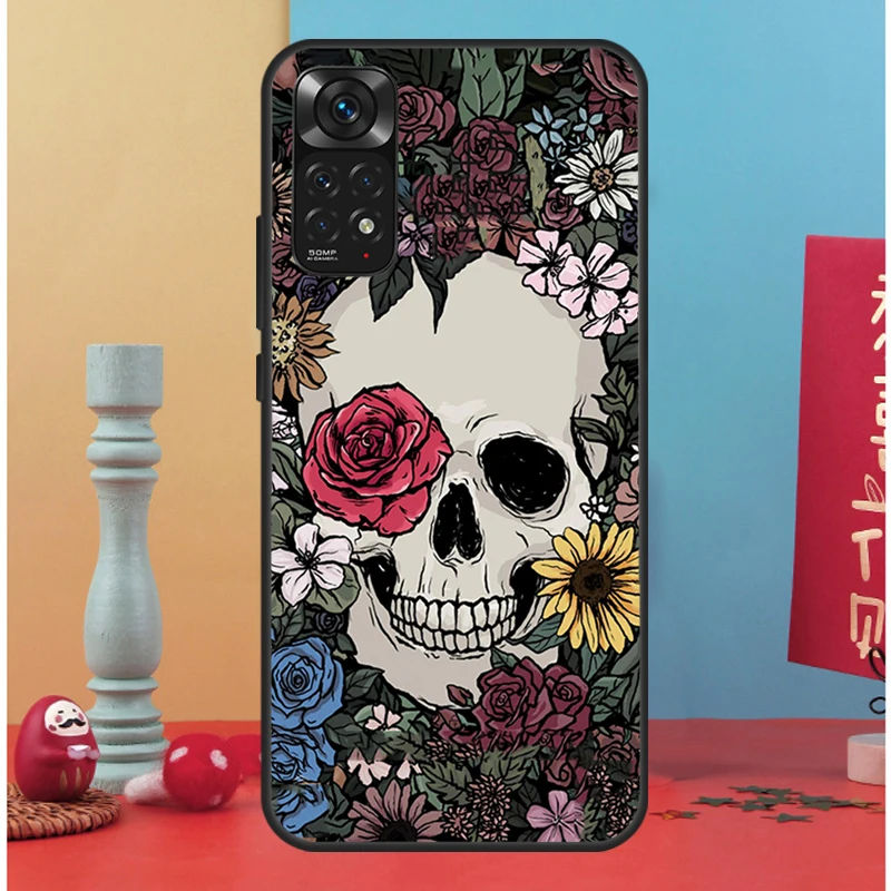 Gothic Skull Case For Xiaomi Redmi Note 11 10 9 7 Pro 10S 9S 8T Redmi 10 10A 10C 9A 9C 9T Soft Back Cover