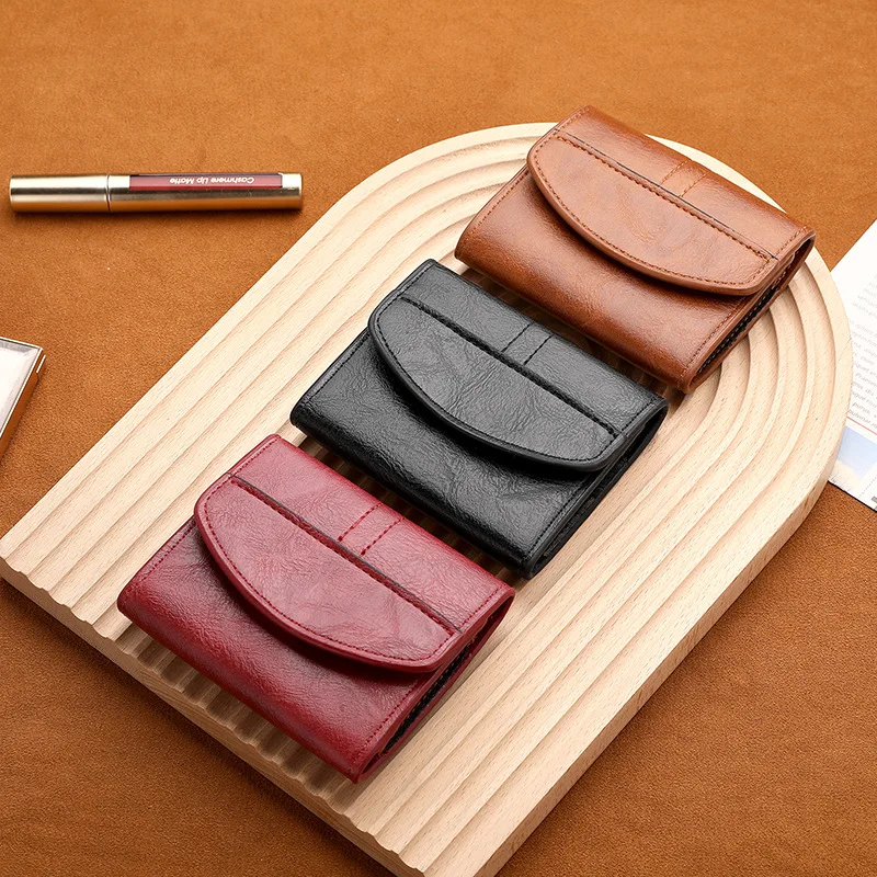 

Multi Slot Card Holder Vintage Small Wallet Women Men Short Pu Leather 18 Card Slots Business Bank Credit Card Bag Coin Pouch