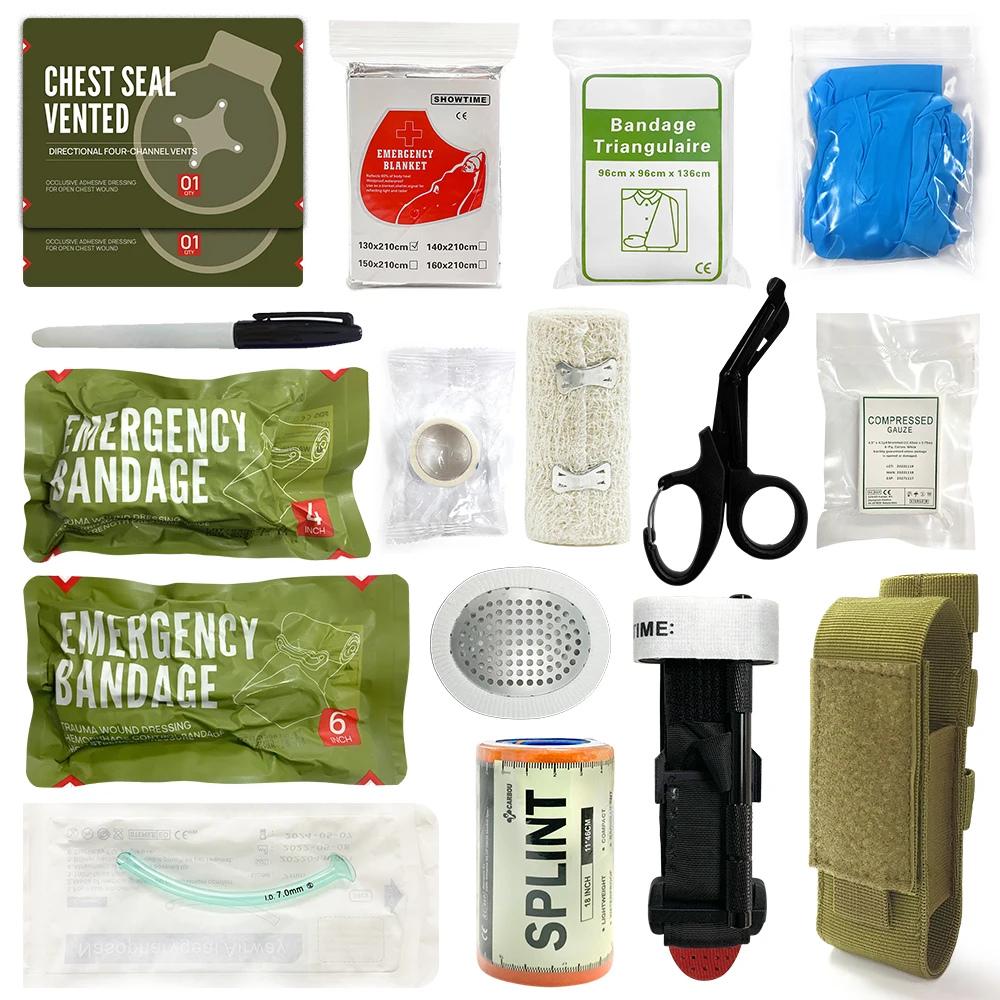 4/11/17pcsFirst Aid Trauma Kit To Configure Survival Kit Outdoor Emergency Kit For Camping Hiking IFAK Refill Kit