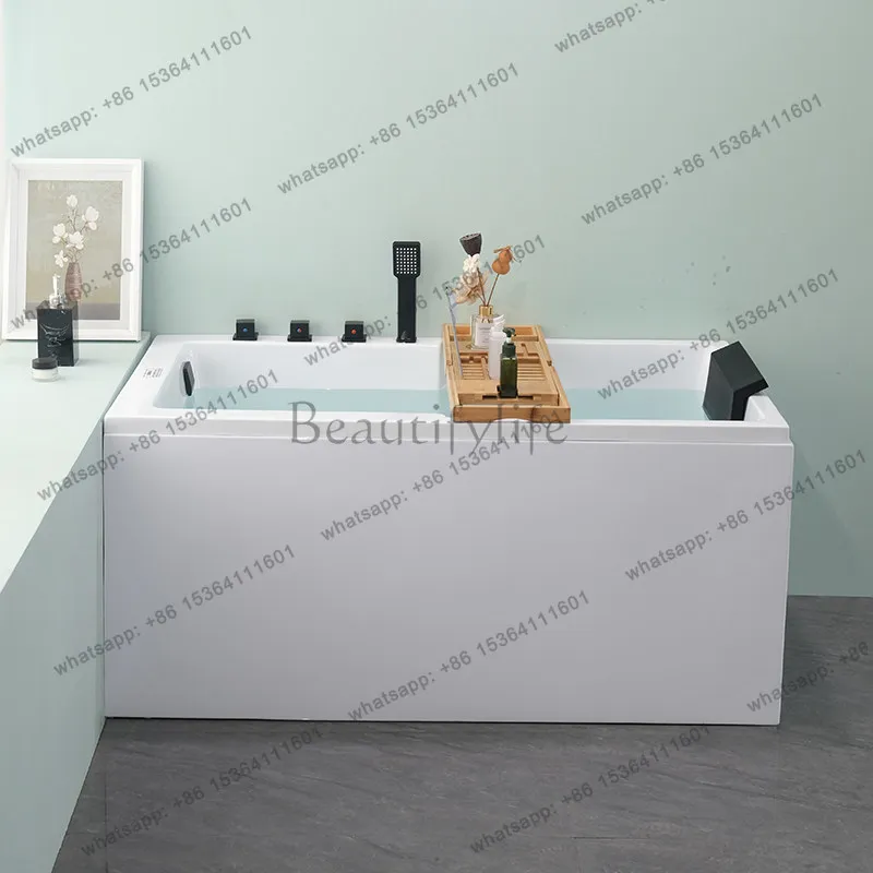 Small apartment bathtub household acrylic thin edge light luxury homestay thermostatic bathtub
