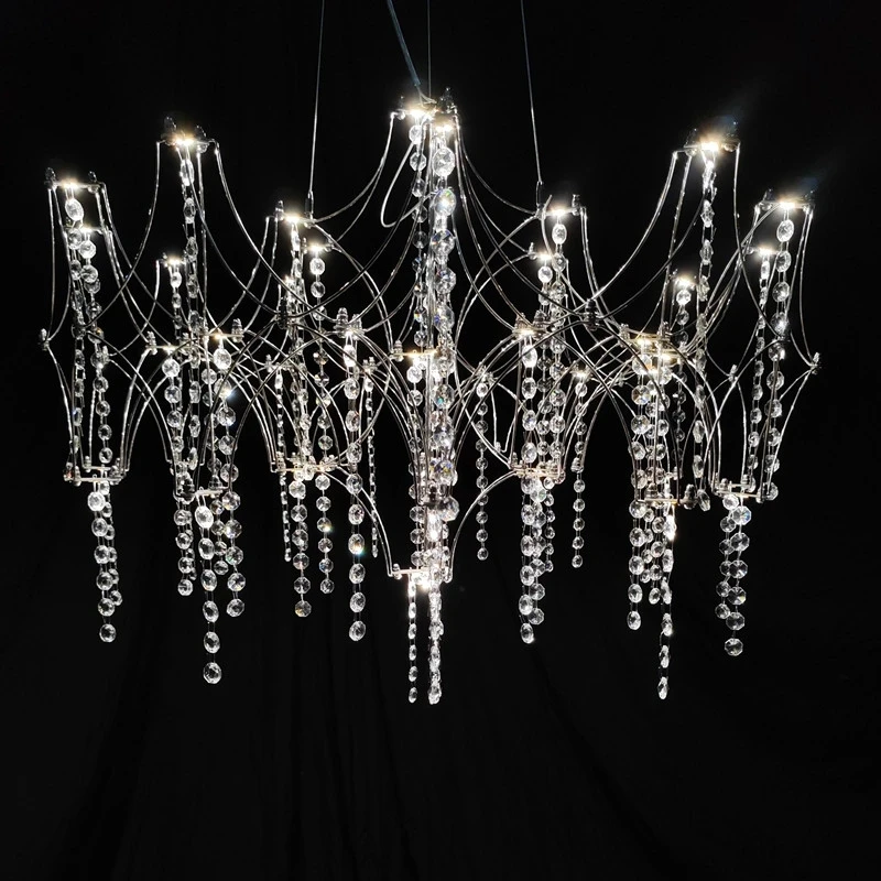 Modern LED crystal starry sky pendant light, living room dining room bedroom pendant light, ceiling light, home pendant light
