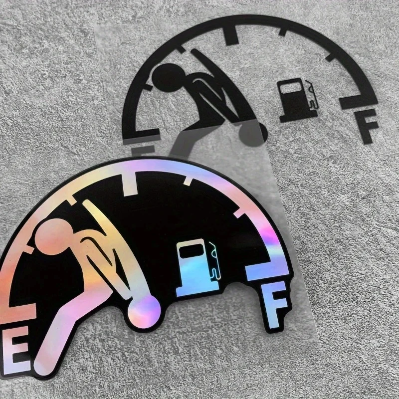Fuel Gauge Decals, Stick Figure Cartoon Fuel Tank Cap Stickers, For Vehicle Decoration, Car Vinyl Stickers