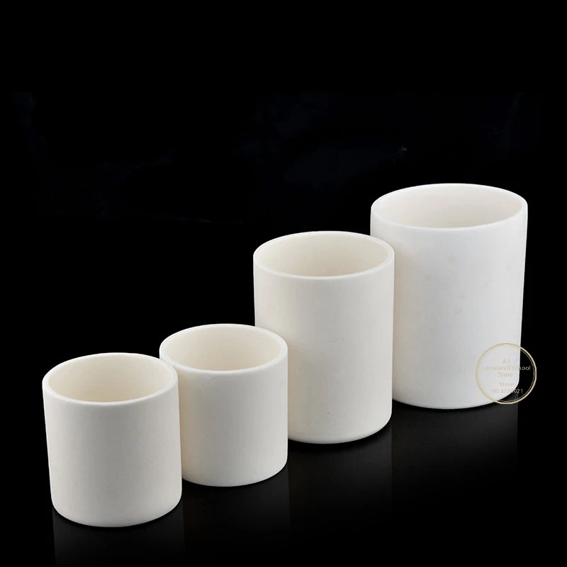 1pcs Lab 5ml to 1000ml cylindrical Corundum crucible 99% alumina Ash crucible High temperature resistance 1600 degrees