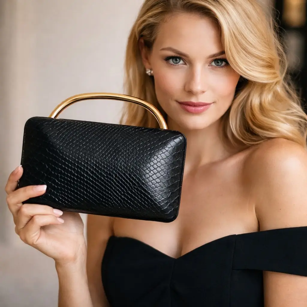 Fashionable Crocodile Pattern PU Handbag Shoulder Crossbody Dinner Bag Elegant Clutch Chain Element Single Shoulder Bag
