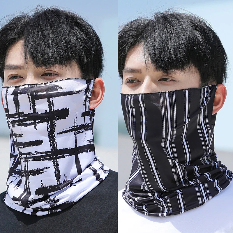 Fashion Punk Sunscreen Mask For Men Women Summer Face Neck UV Protection Ear Scarf Hip Hop Outdoor Sports Cycling Bandana Scarfs