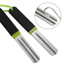 Double Side Hook Hone Fishing File, Line Stripper, Knife Sharpener, Mini Diamond Sharpening Tool, Acessório de pesca