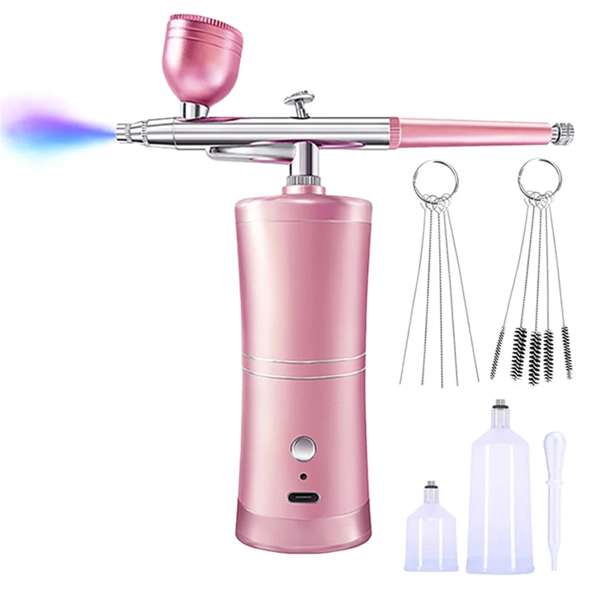 

Rechargeable Air Brush Compressor Kit Air Brush Sprayer Tool Water Oxygen Deep Hydrating Machine for Nail Art Tattoo