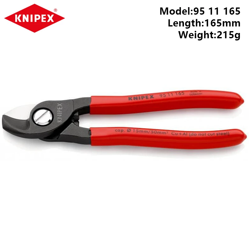 KNIPEX Cable Shears 9511165 9512165 9516165 Wire Cutters 165mm for Cutting Copper Aluminum Cable