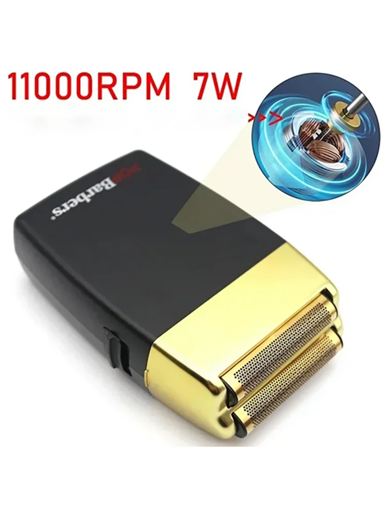 New Pop Barbers P620 11000 RPM 7W Professional Electric Men\'s Beard Trimmer Double Foil Shaver Electric Shaver USB Hair Clipper