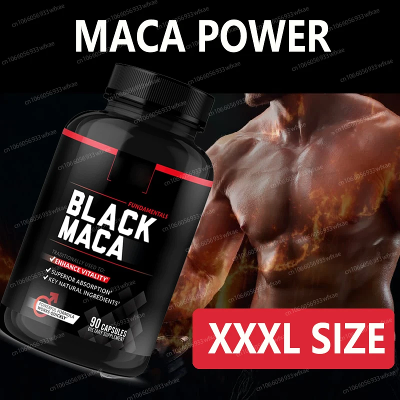 

90-450Capsules Maca Root Powder Capsules with Black Pepper for Men and Women Vegan Pills
