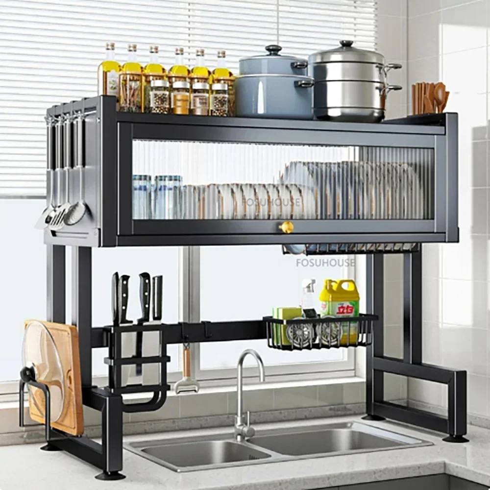 Kitchen storage rack Kitchen drainage above multifunctional sink dishwashing sink cupboard  stainless steel cutlery 21808717