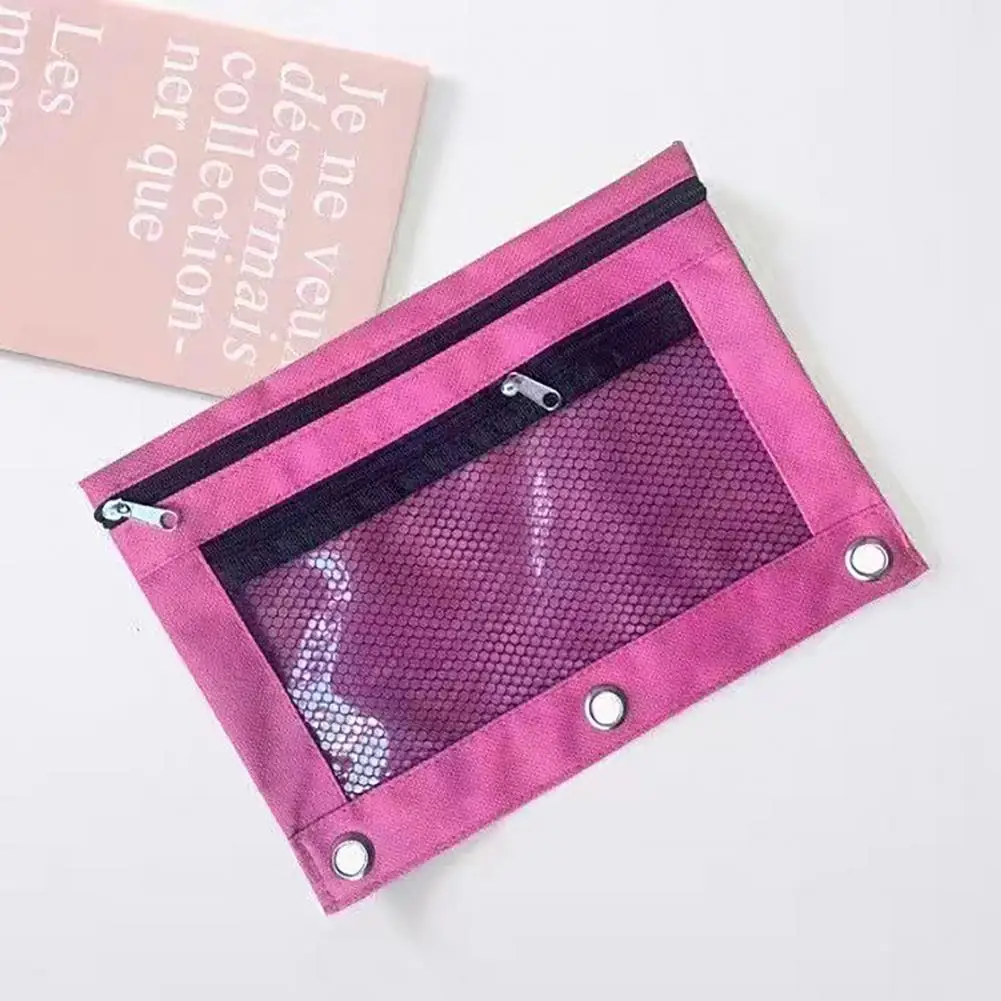 กระเป๋าดินสอหลากสีใส่ดินสอ POUCH pensil ความจุกระเป๋าใส่ดินสอตาข่ายมีซิปสำหรับโฮมโรงเรียนการจัดระเบียบสำหรับสำนักงาน