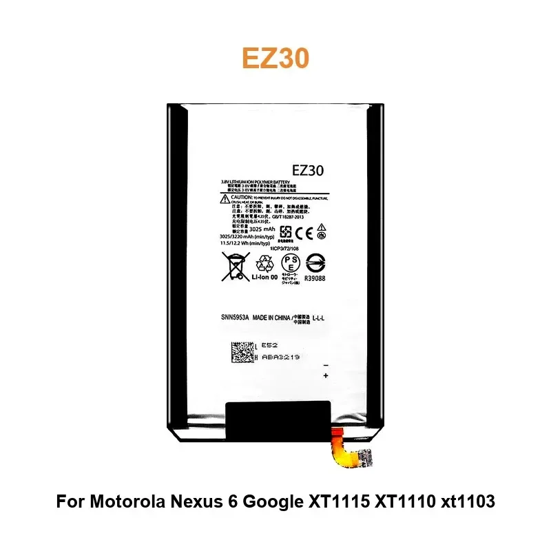 

Mobile Phone Battery For Motorola Nexus 6 Google XT1115 XT1110 xt1103 nexus6 EZ30 3220mAh Real Capacity