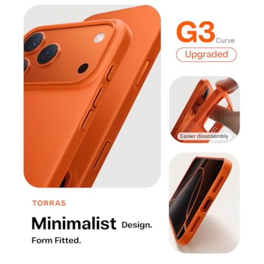 Cover rigida per PC ultra sottile, leggera, opaca, antigraffio, per iPhone 17 Pro Max, custodia per telefono slim fit arancione cosmico da 6,9 pollici con E