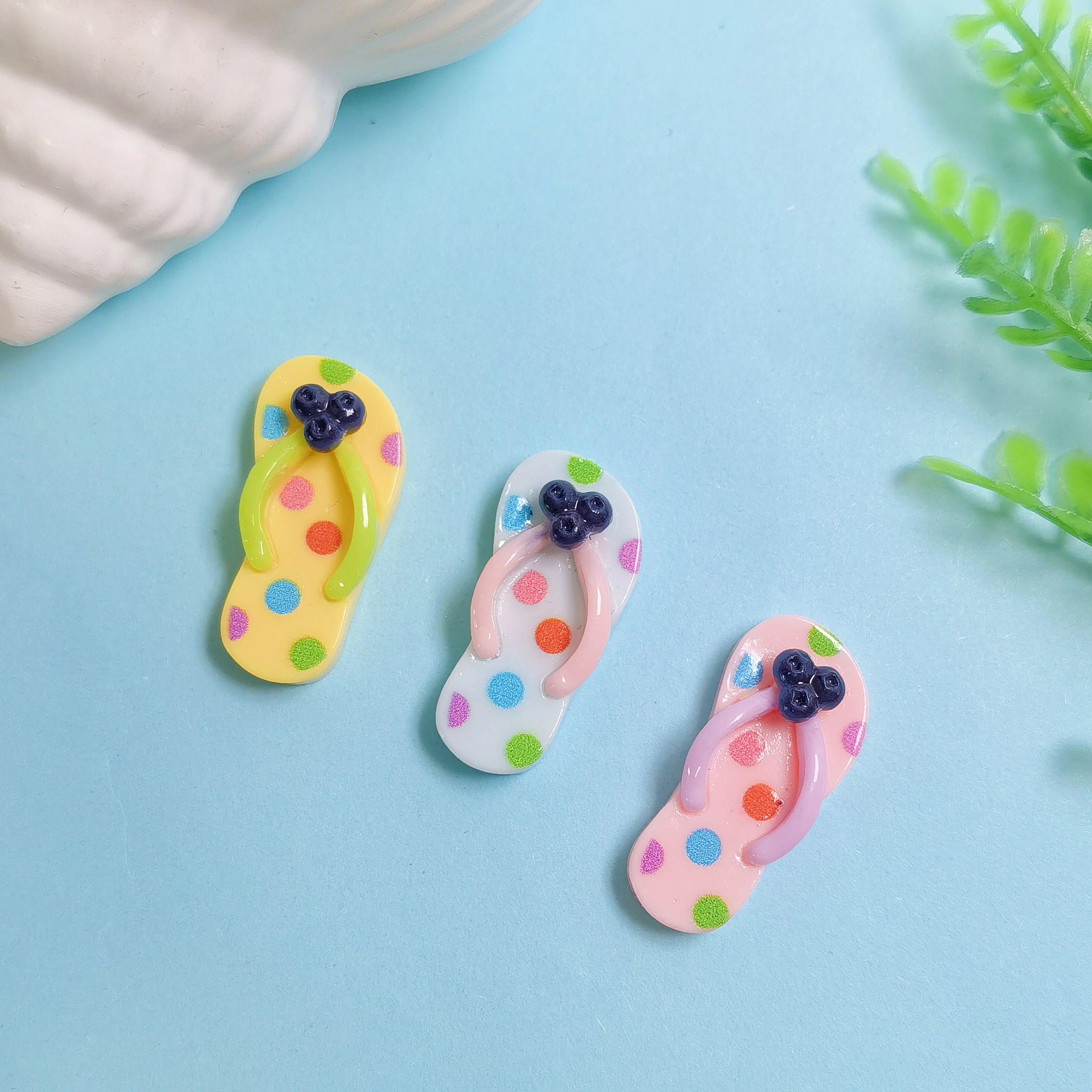 Mini Simulation Fruit Slippers Series Flatback Resin Cabochons Embellishments Scrapbook Crafts DIY Accessories