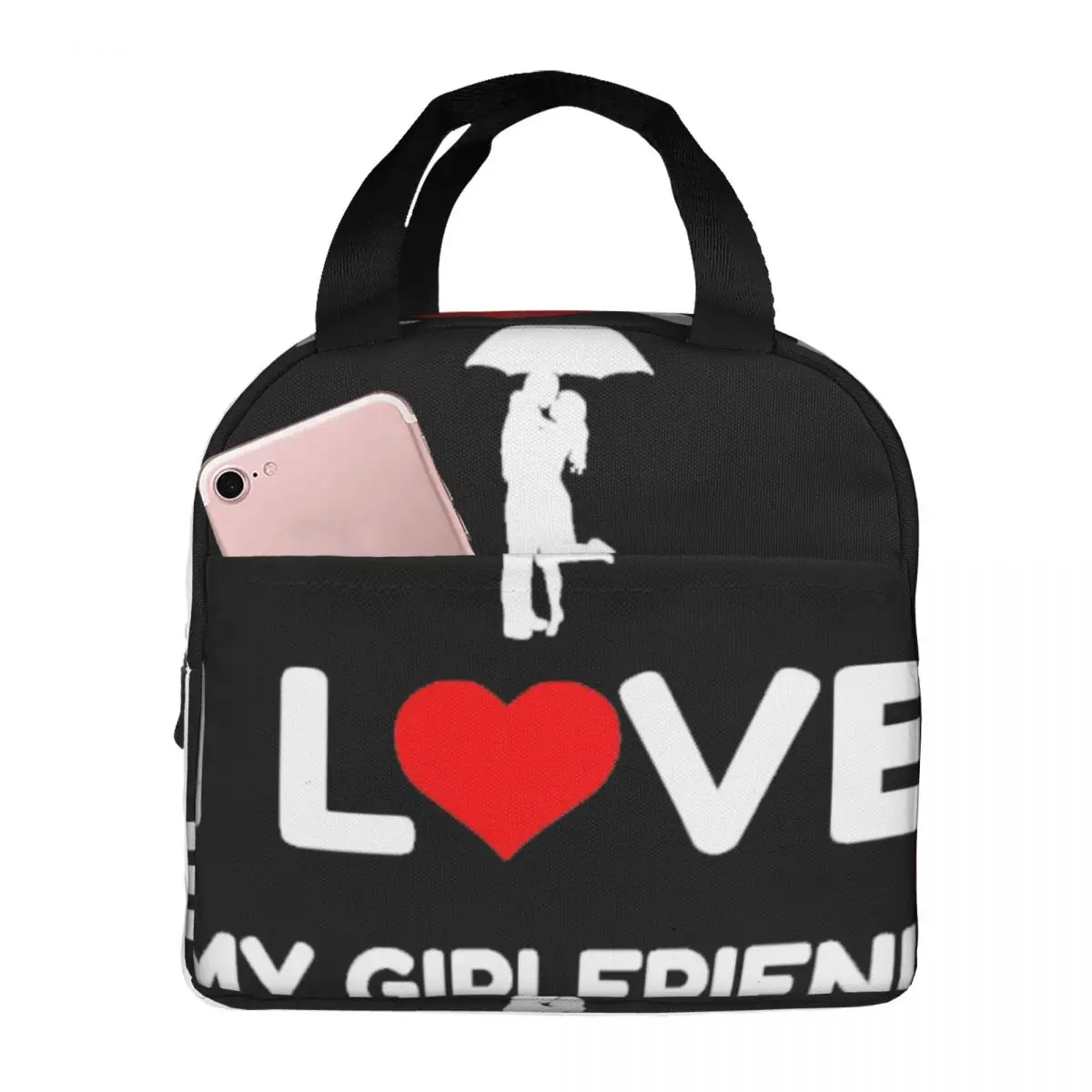 

I Love My Girlfriend Lunch Bag Unisex Portable Cooler Insulated Lunch Box Food Bento Box