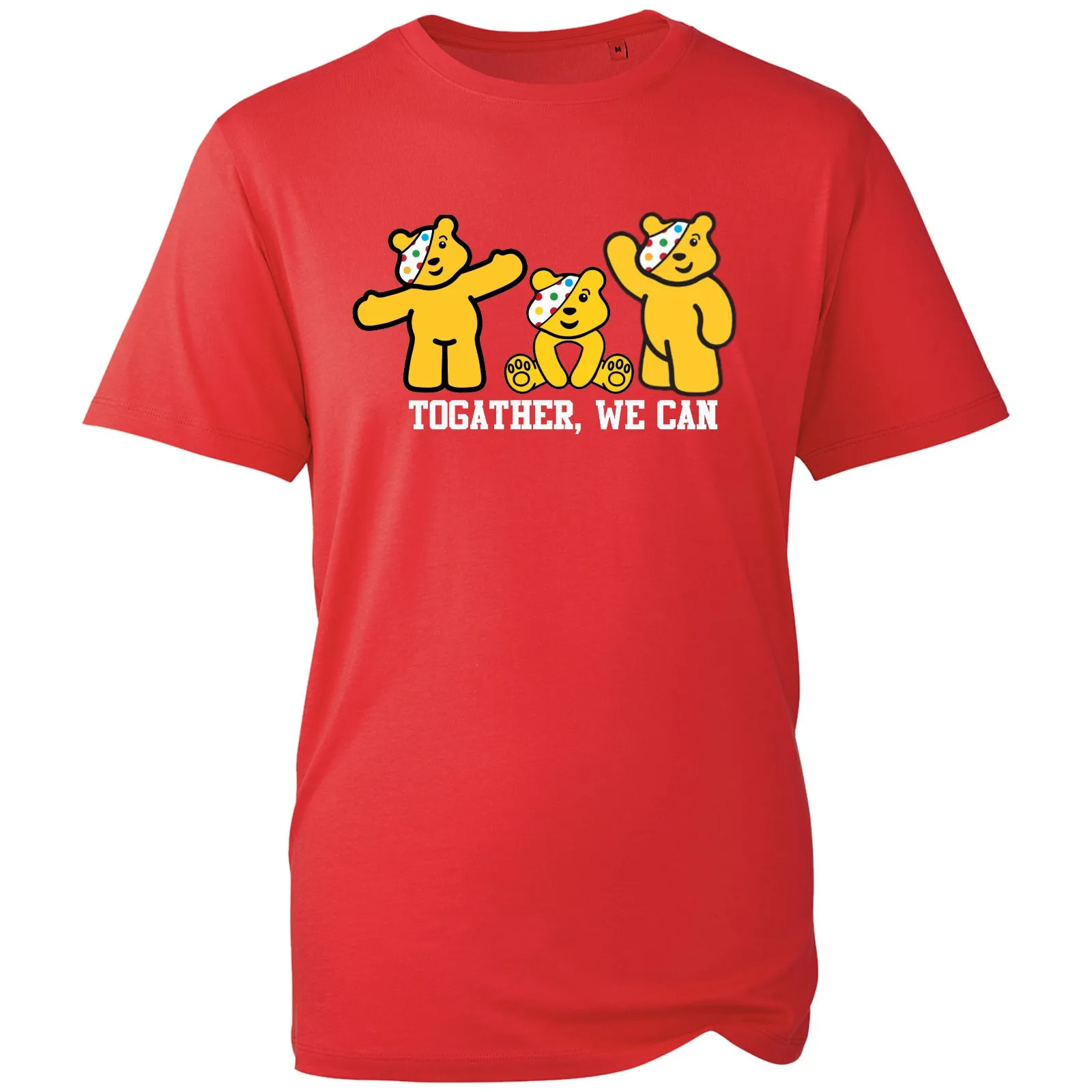 T-shirt pour enfants Spotty Waving Pudsey Bear, cadeau pour la journée scolaire, pour les enfants en détresse, pour la charité