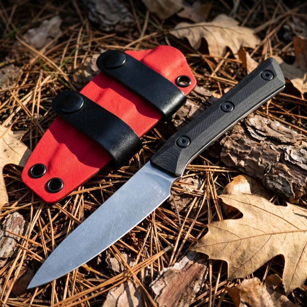 3500-10BK Full Tang Fixed Blade Knife 8Cr13Mov Steel Durable G10 Handle Outdoor Hunting Camping Hiking Utility Straight Knife