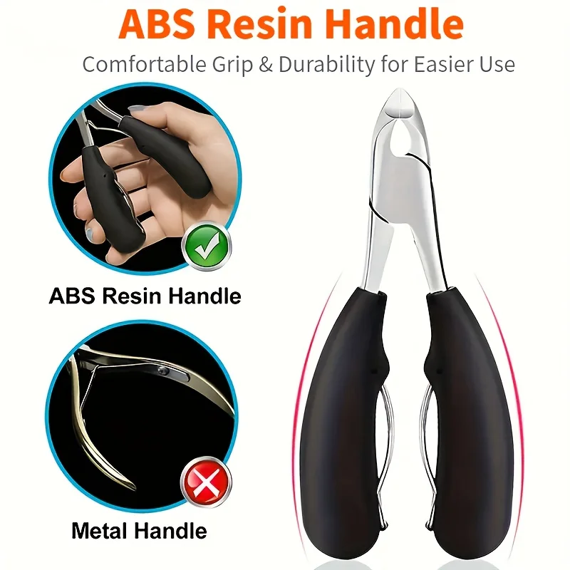 Heavy-Duty Professional Nail Clippers with Ergonomic Handle Splash-Proof Design Thick & Hard Nail Trimmer with Ergonomic Grip