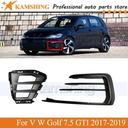 Kamshing Front Bumper Fog light frame cover For V W Golf 7.5 GTI 2017 2018 2019 Front Fog lamp frameRunning light Foglight frame