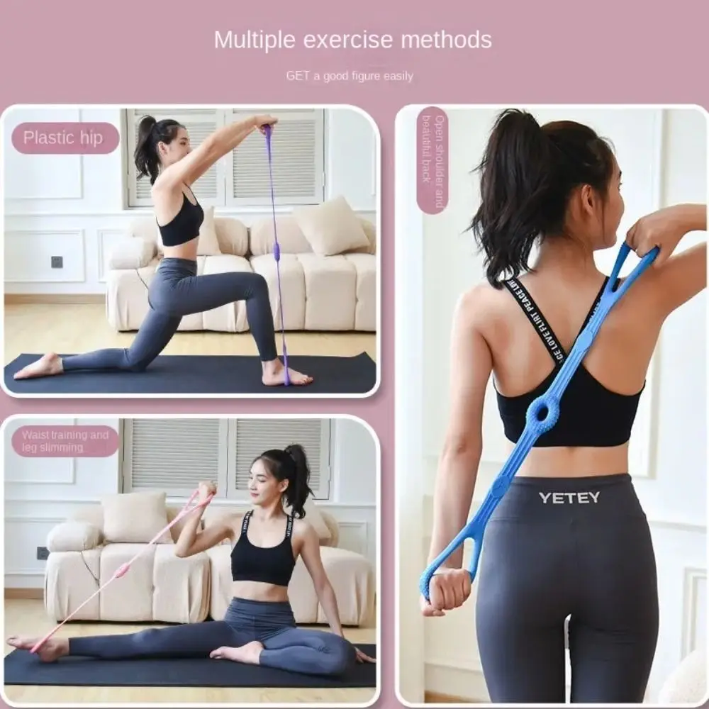 

Non-Slip Yoga Stretching Belt Elastic Stretching Fitness Resistance Band Slimming Multi-Functional 8 Word Chest Expander