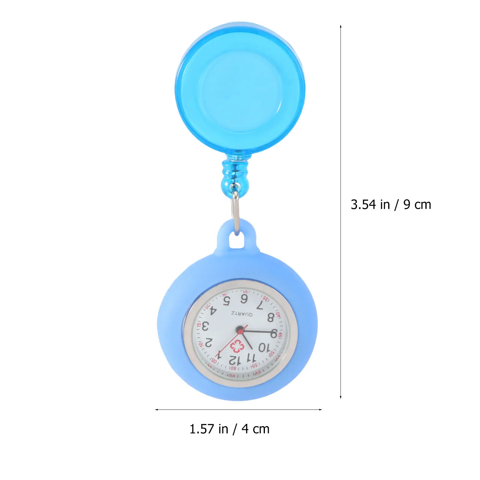 Watch Nurse Style Smiling Face Decor Premium Build Lightweight Clip on Badge Reel Hanging Fob Watch for Students