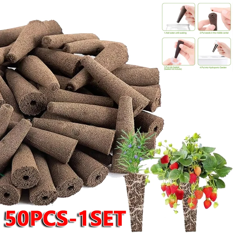 

1-200Pcs Seed Grow Sponges Replacement Root Growth Seedling Starter Plugs Seed Starting Seed Pod Hydroponic Garden Planting