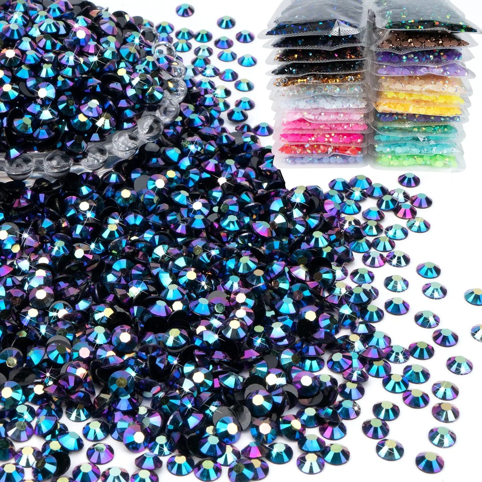 

4100 шт./8100 шт., разноцветные блестящие круглые блестящие бриллианты