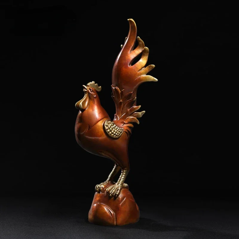 Copper Rooster Ornament Attracting Wealth A Hit of The Zodiac Chicken Living Room Wine Cooler Decor