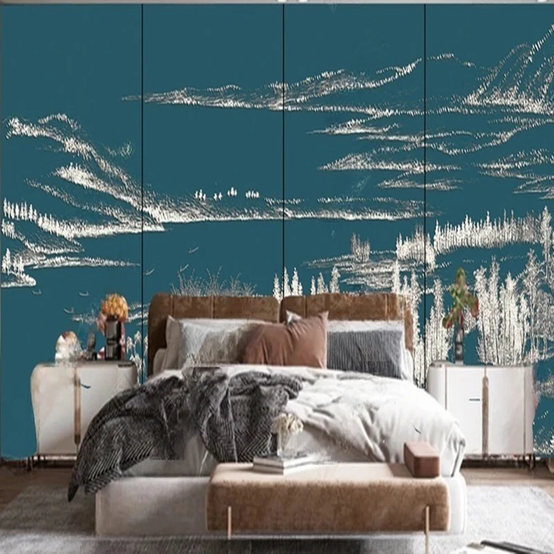 

Custom Abstract Art Wall Mural New Chinese Style Wallpaper for Sofa Living Room Bedroom Office Wall Background Papel De Pared 3D