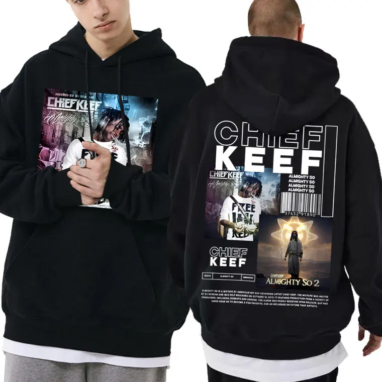 Rapper Chief Keef Almachtig Dus Album Grafische Hoodie Mannen Vrouwen Hiphop Oversized Hoodies Mannen Sweatshirt Heren Vintage Streetwear