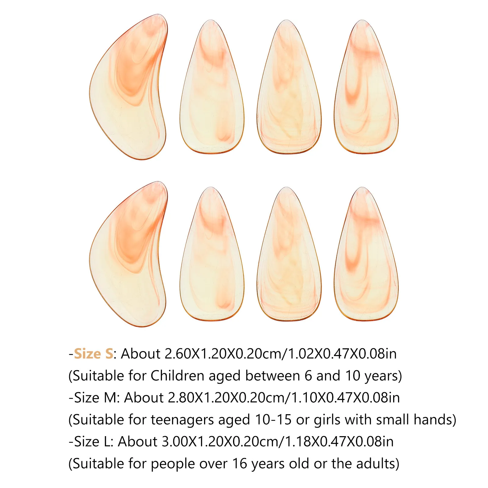 8Pcs Guzheng False Nails Wear Resistant Finger Covers Smooth Rounded Edges Protective Finger Picks Guzheng Nails view 2